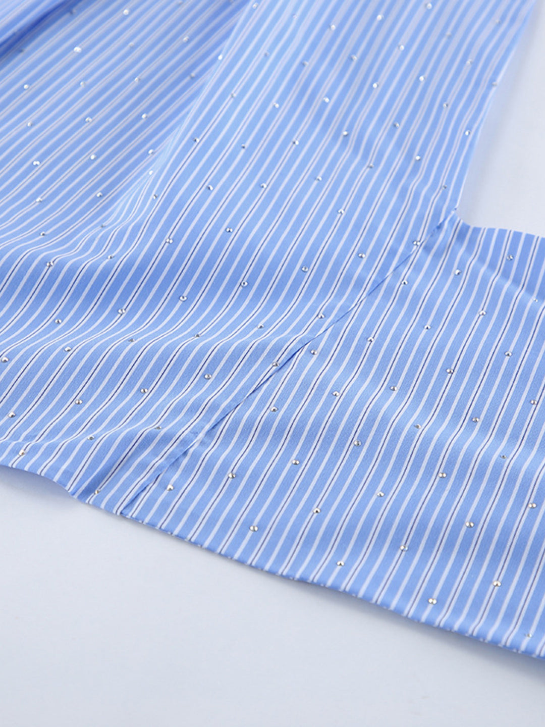Striped halter crop top with backless tie