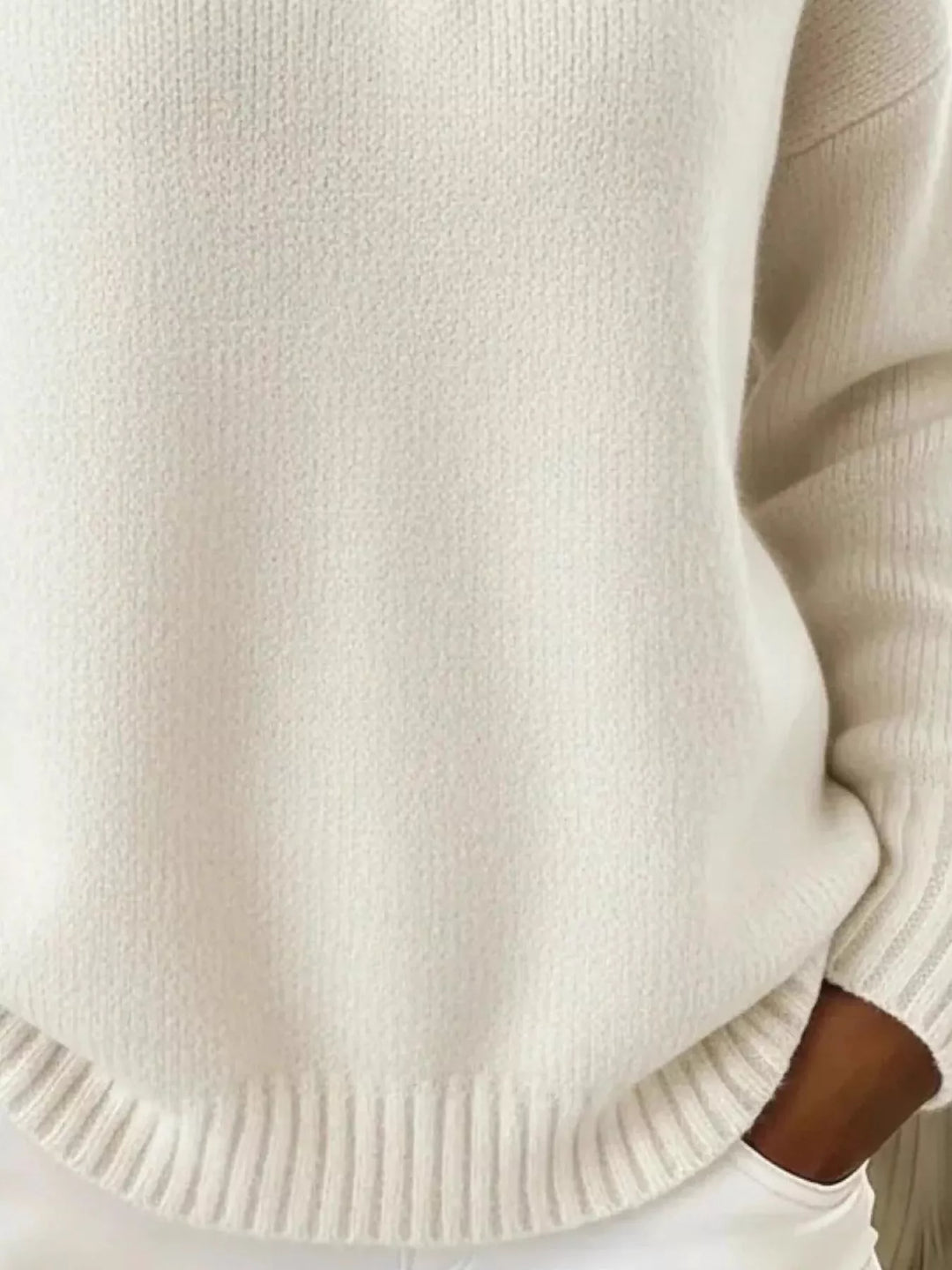 Dropped shoulder polo collar button knit sweater