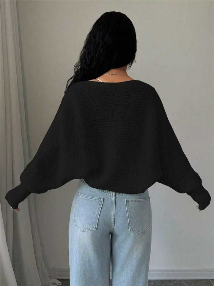 Cropped ribbed knit open-front cardigan with balloon sleeves