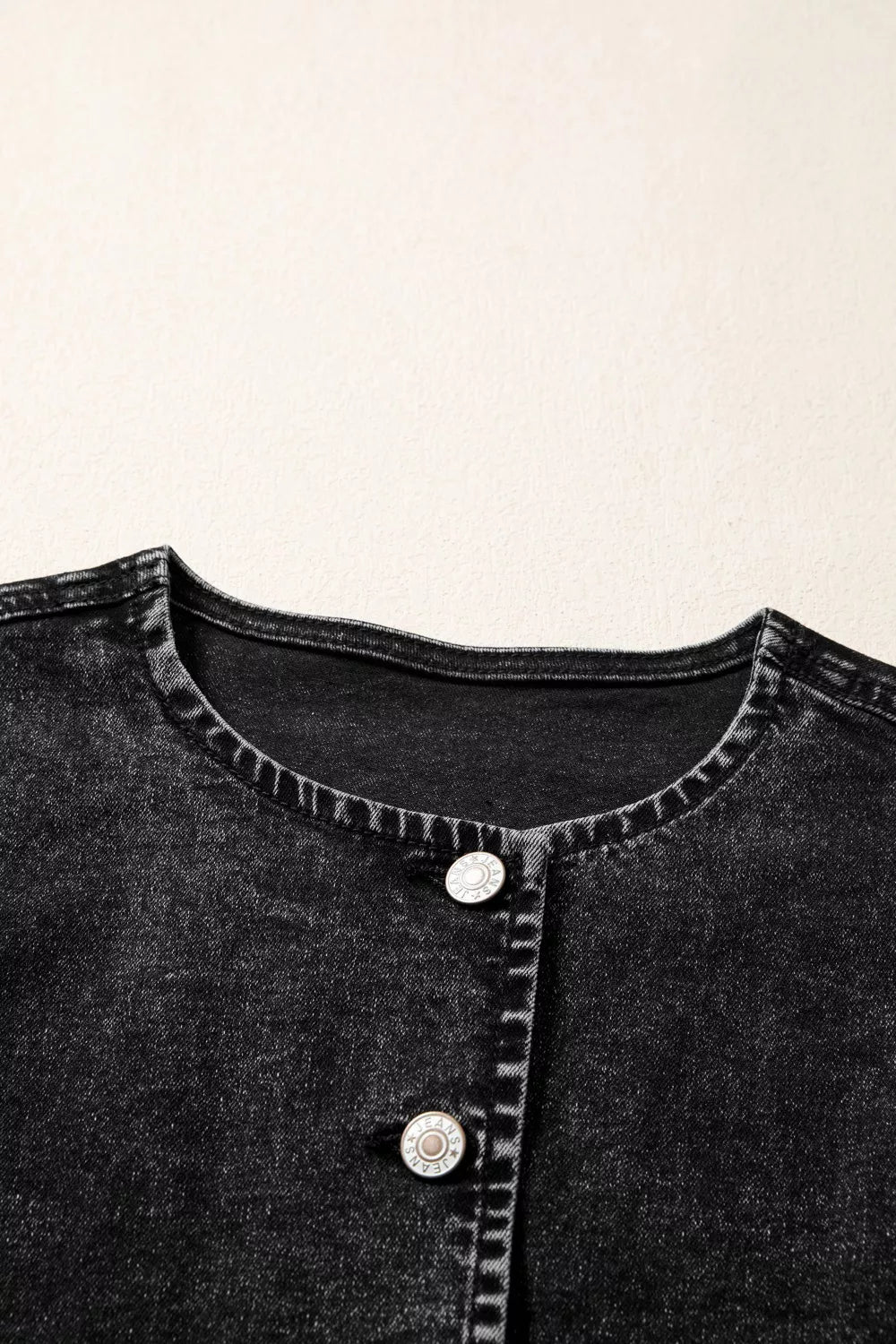 Vintage wash sleeveless button-down denim vest