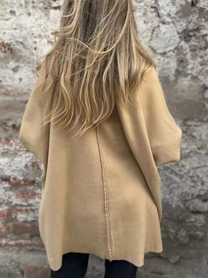 Longline button-down cardigan with patch pockets