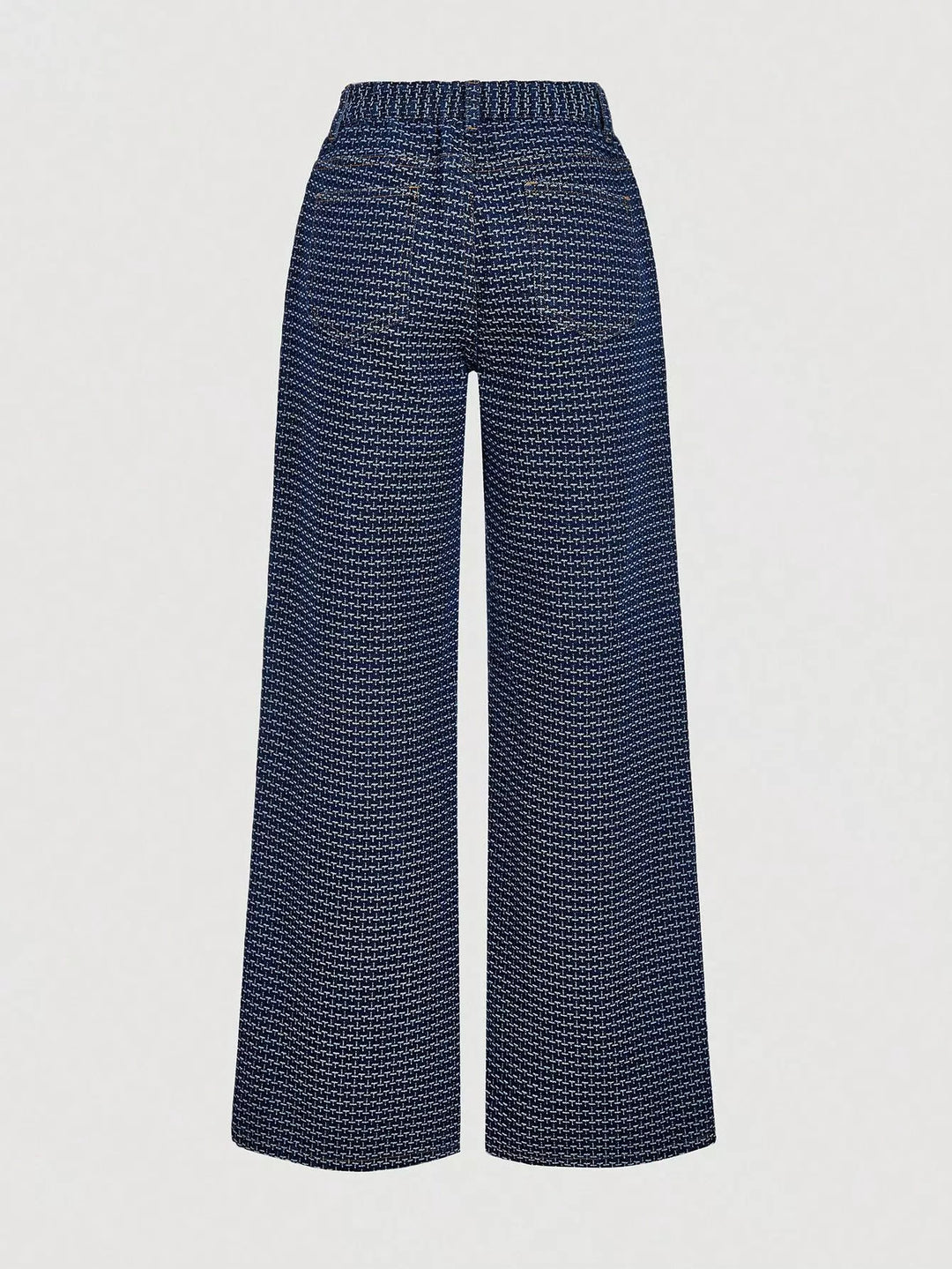 Halter denim vest and wide-leg jeans two-piece set