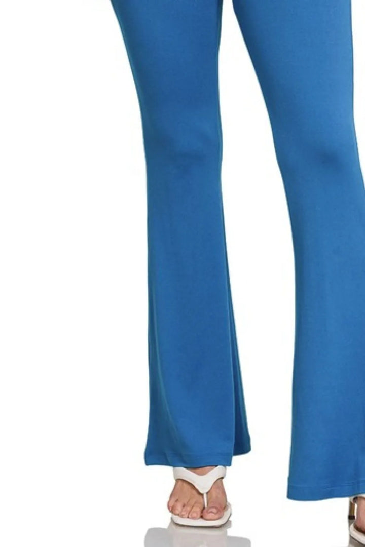 High-waist flare leg yoga pants with tummy control