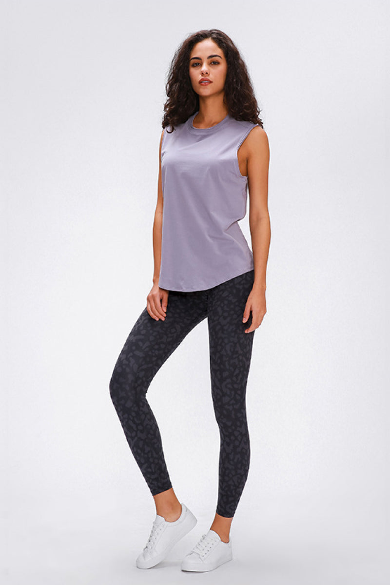 Wide seamless waistband high-rise sports leggings
