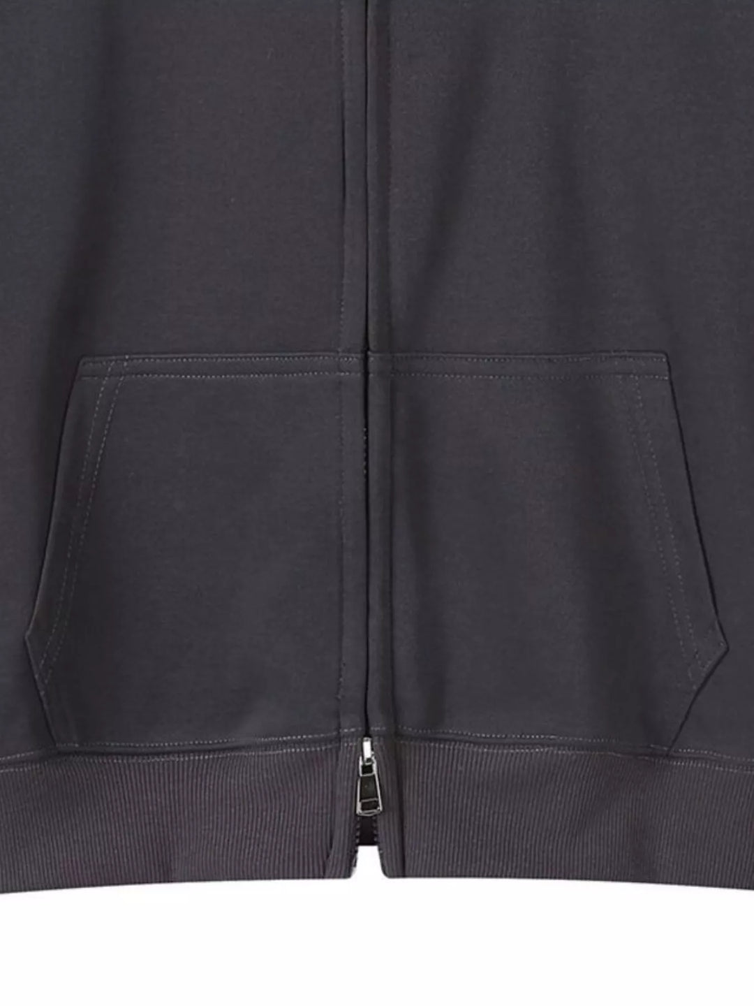 Zip-up hoodie with front pockets and ribbed cuffs