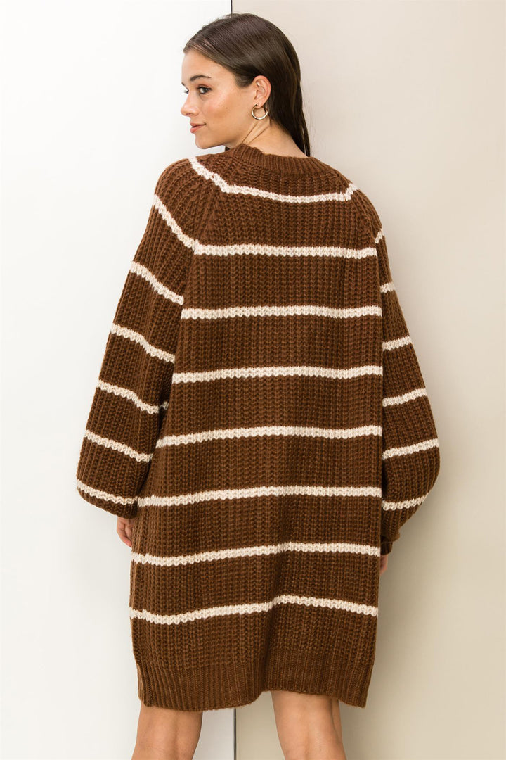 Made for Style Oversized Striped Sweater Cardigan - Azoroh
