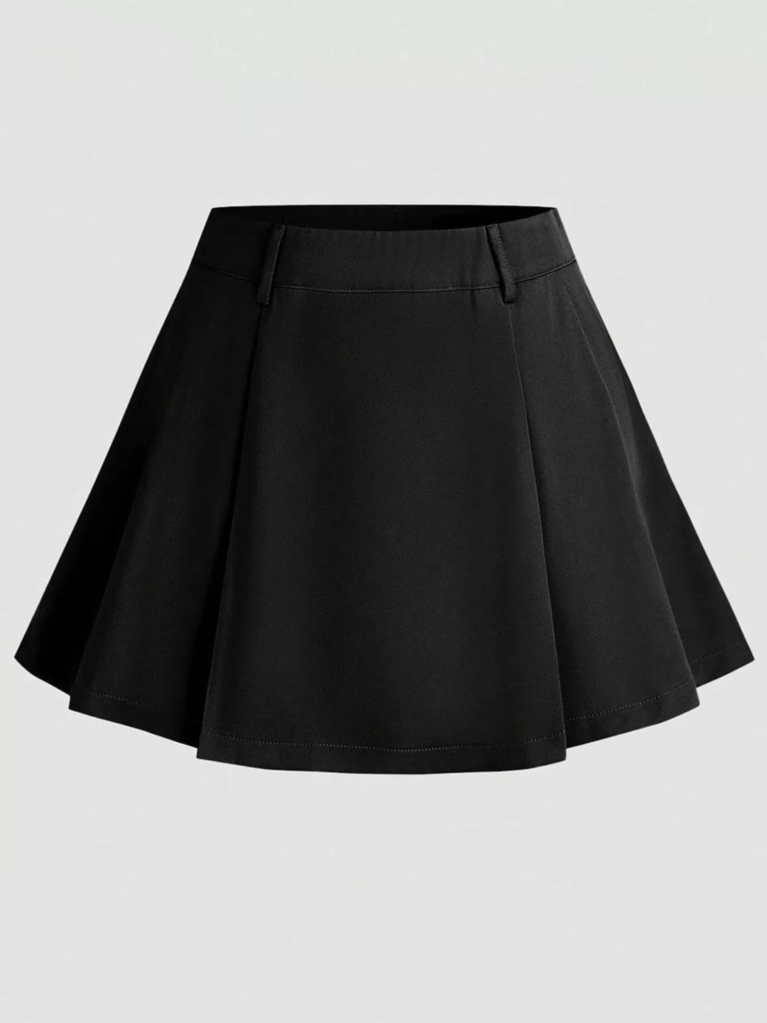 Pleated high-waist mini skirt with wide flare