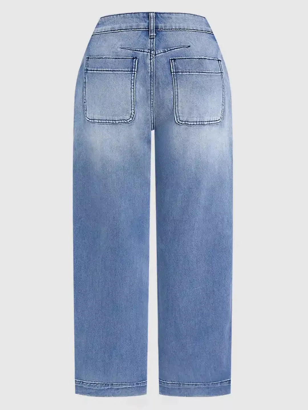 High-rise relaxed barrel-leg cropped jeans