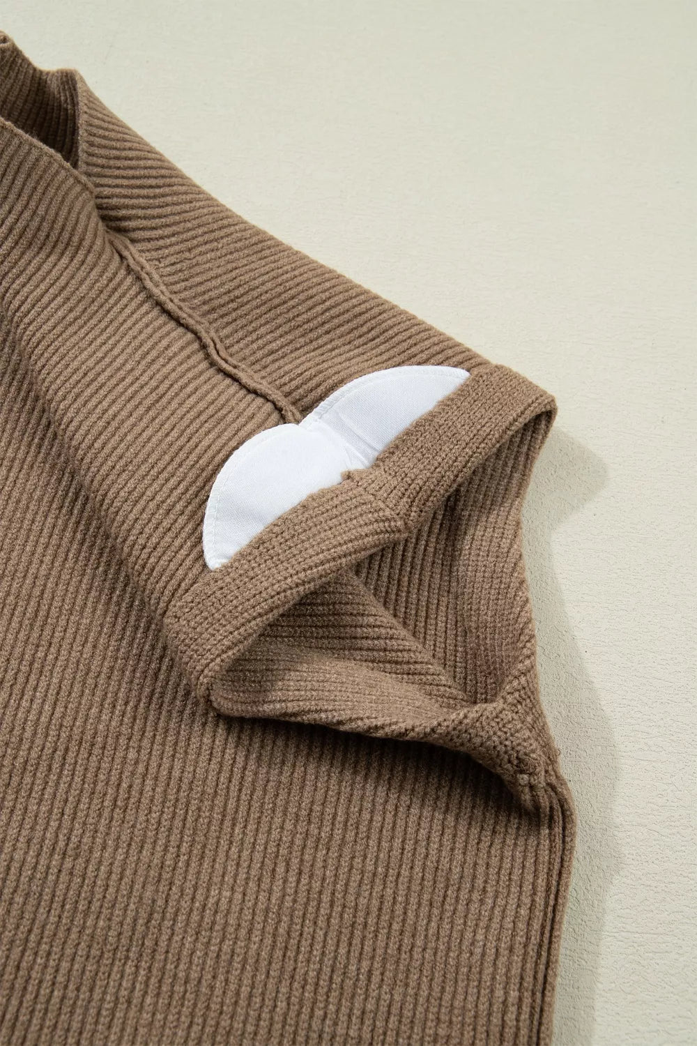 Relaxed ribbed knit mock neck sweater vest