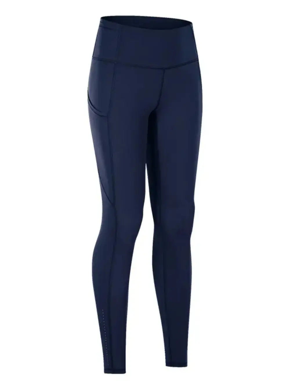 Navy Wide waistband sports leggings with side pockets
