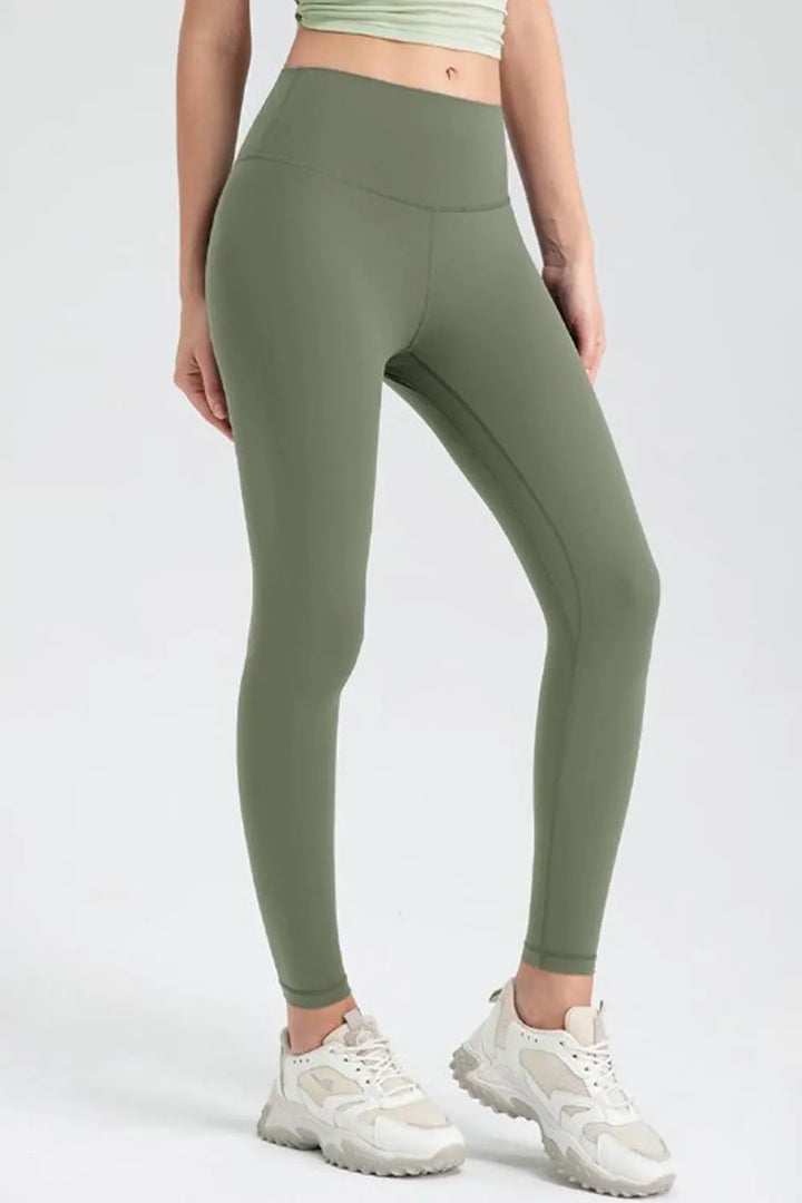 Matcha Green Wide waistband high-rise workout leggings