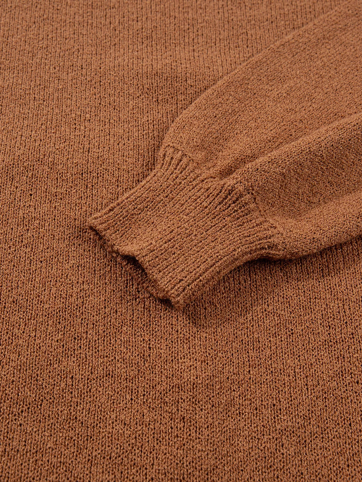 Gingerbread man embroidered drop shoulder knit sweater