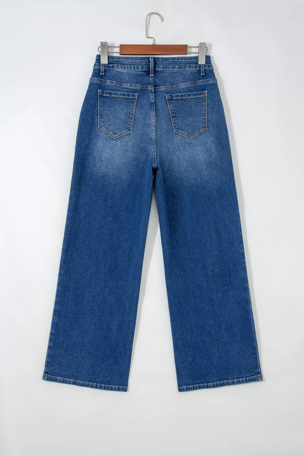 High-rise wide-leg jeans with center seam detail