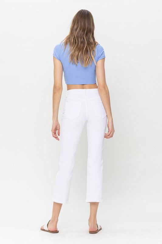 High Rise Crop Straight Jeans - Azoroh