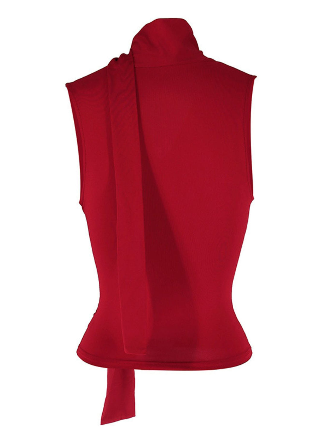 Ruched cowl neck cami with tie choker neckline