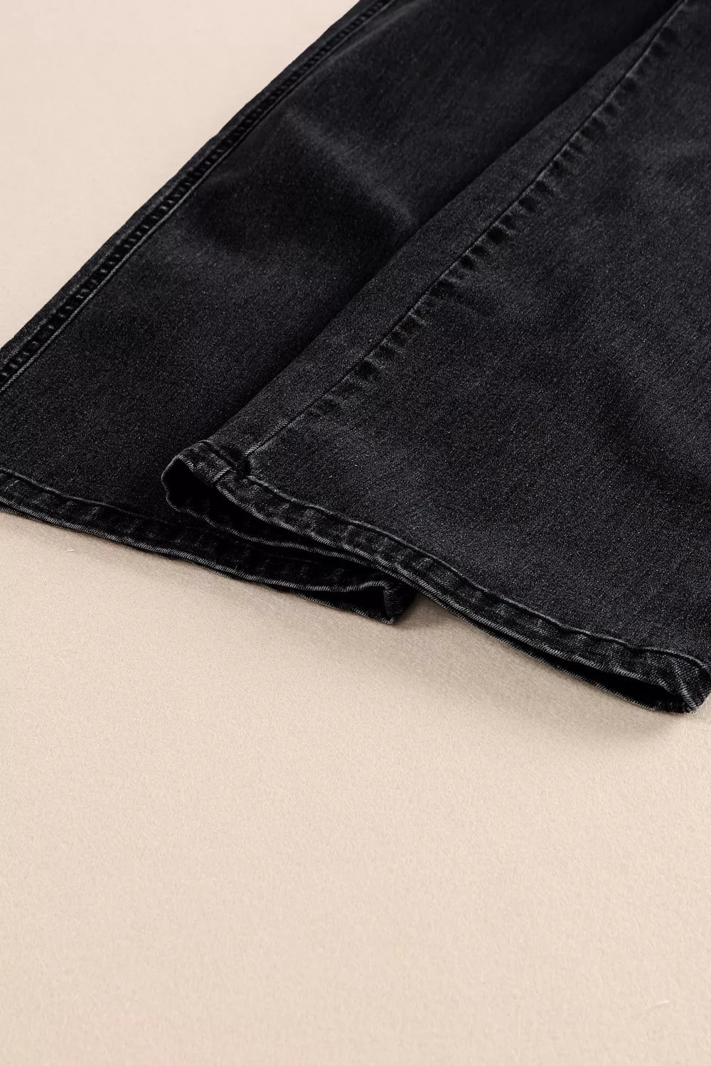 High-rise button-fly wide-leg jeans with patch pockets