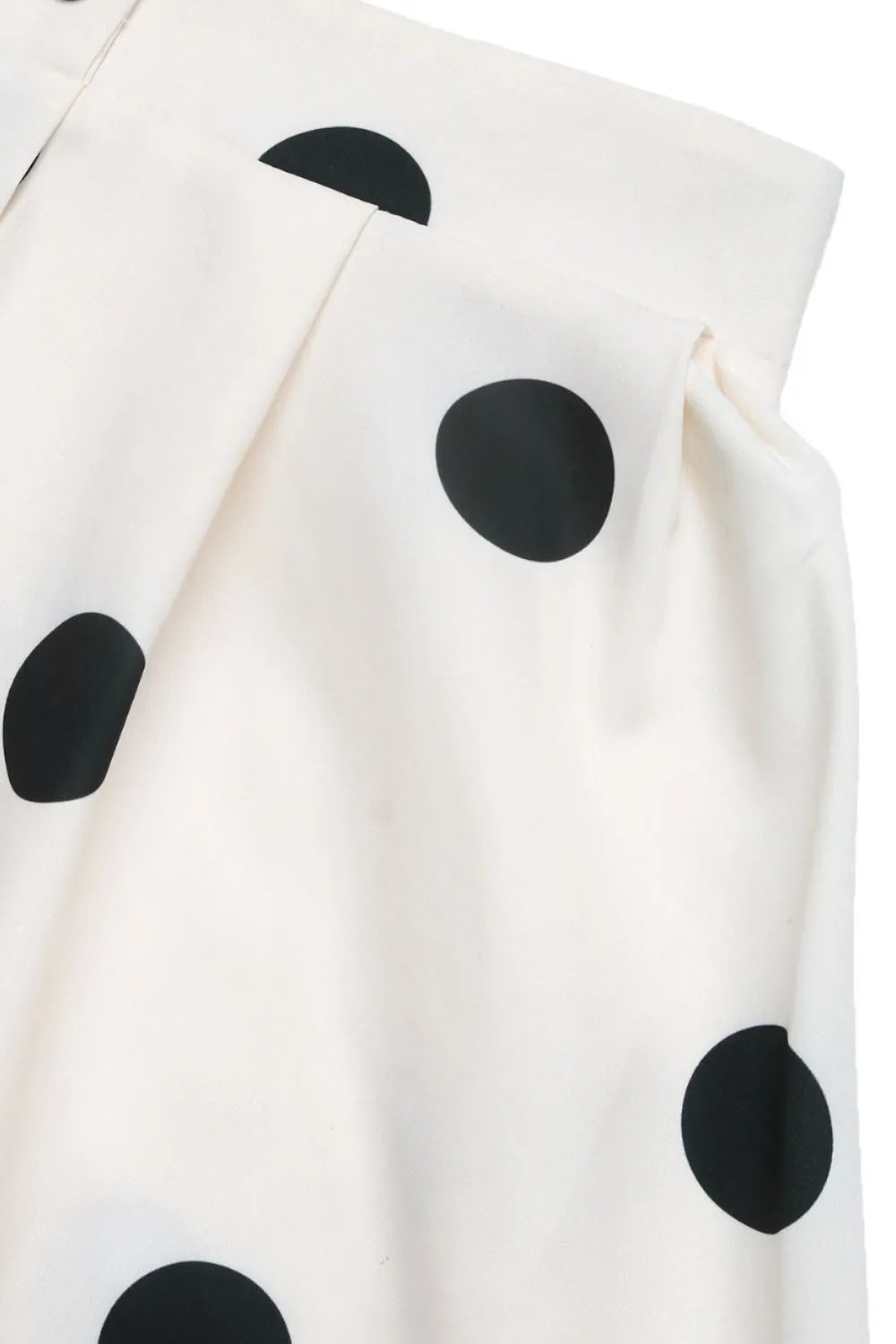 Pleated polka dot button-front midi skirt