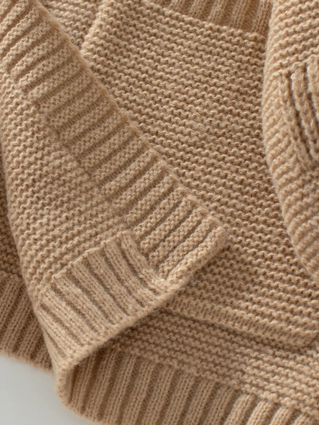 Textured basketweave knit open-front cardigan with pockets