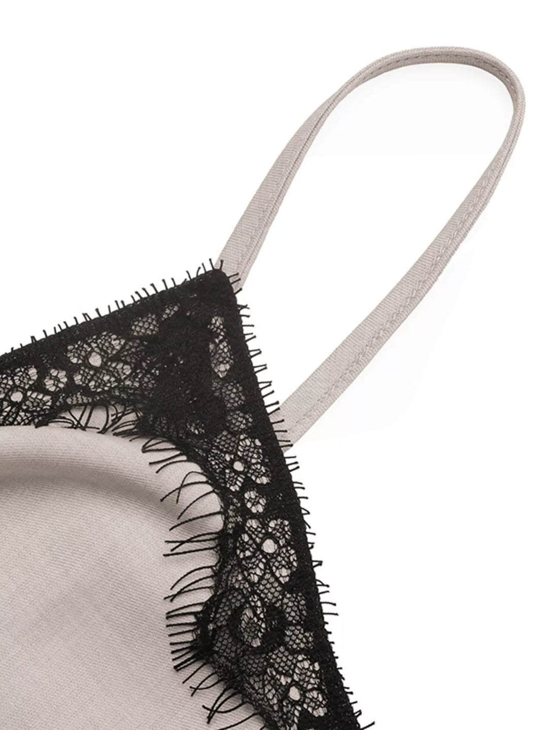Lace trim twist-front cropped V-neck cami