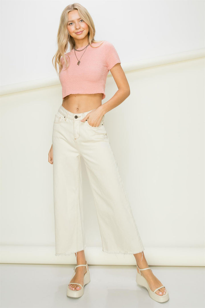 Feeling Cozy Knitted Cropped Sweater Top - Azoroh