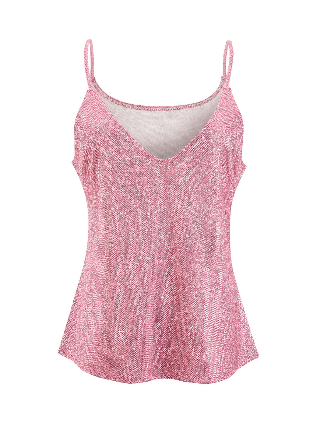 Sequin V-neck cami tank with adjustable straps