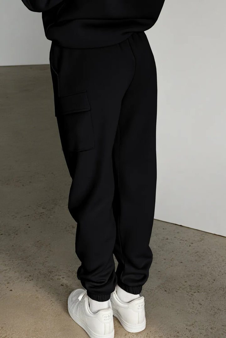 Cargo pocket joggers with elastic waist and ribbed cuffs