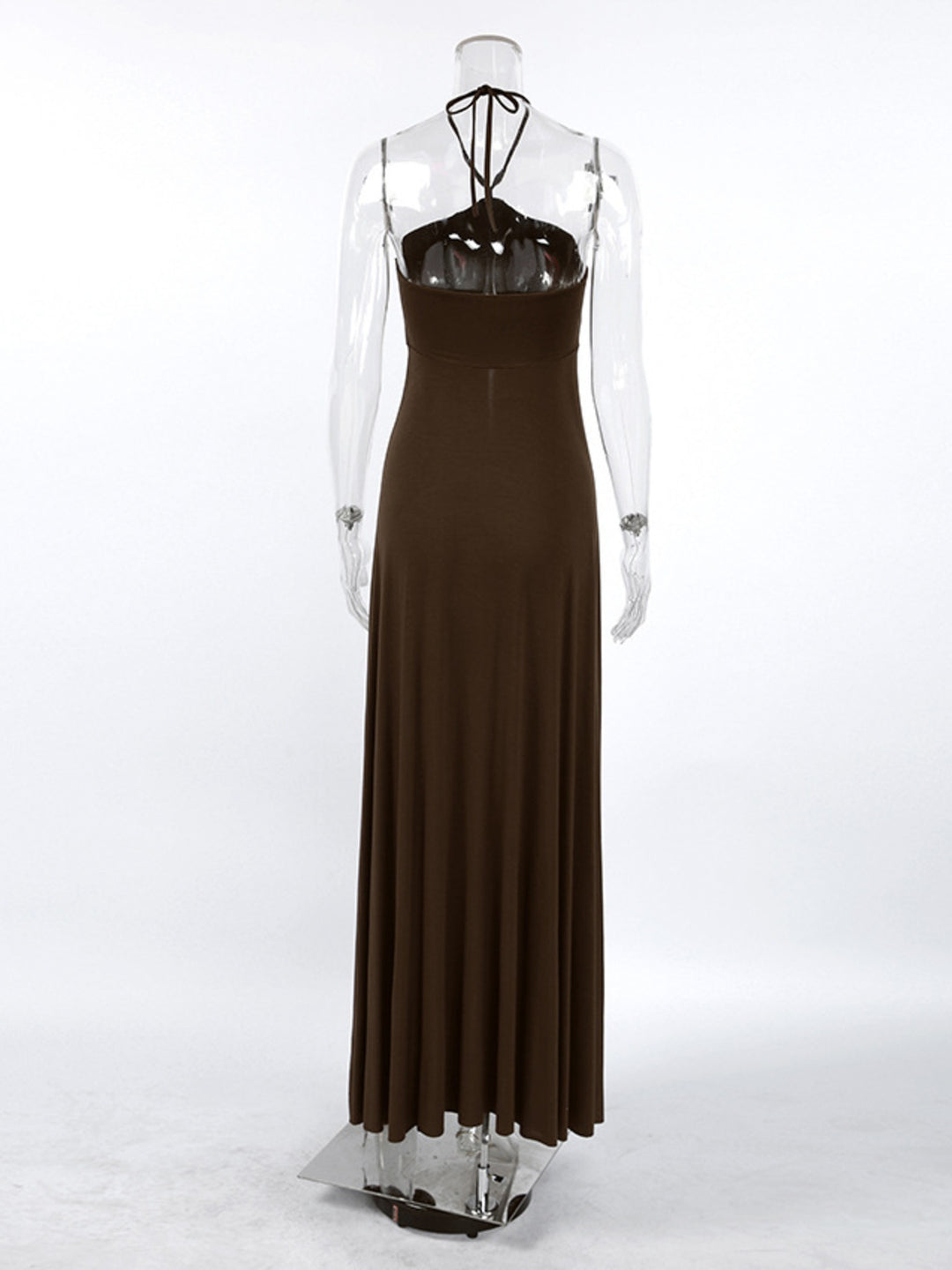 Halter neck longline cami with high front slit
