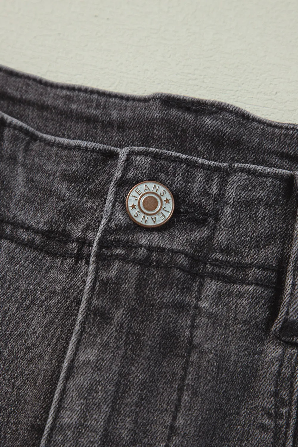 Vintage wash high-rise wide-leg jeans with patch pockets