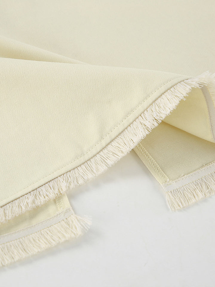 Straight-cut cotton midi skirt with back slit