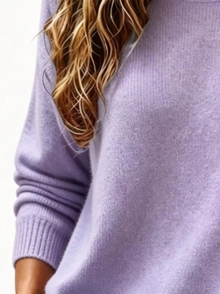 Soft brushed knit sweater with ribbed cuffs and drop shoulders