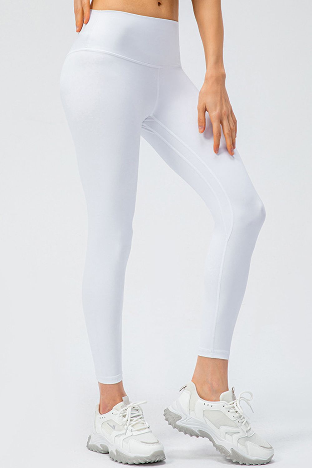 Wide waistband high-rise full-length active leggings