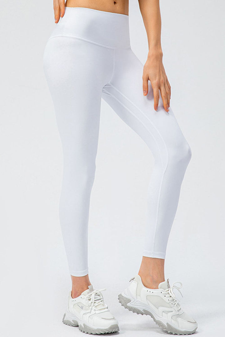 Wide waistband high-rise full-length active leggings
