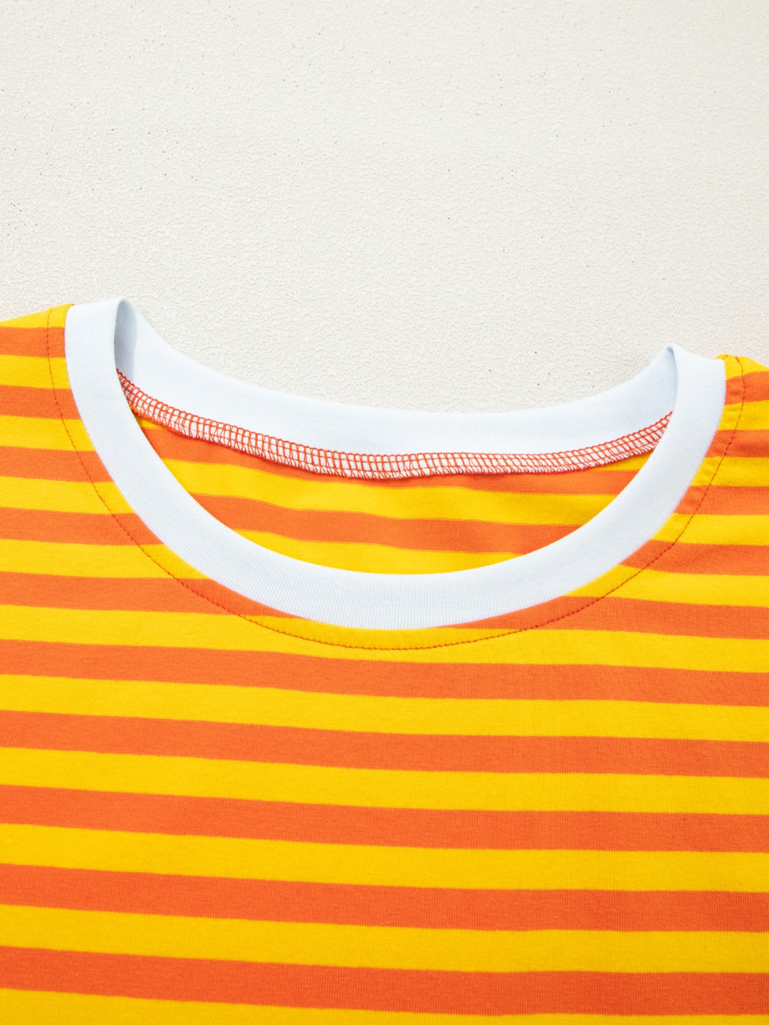 Striped oversized drop-shoulder crew neck t-shirt