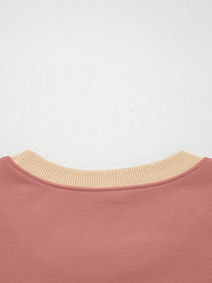 Star patch drop-shoulder sweatshirt with contrast panels