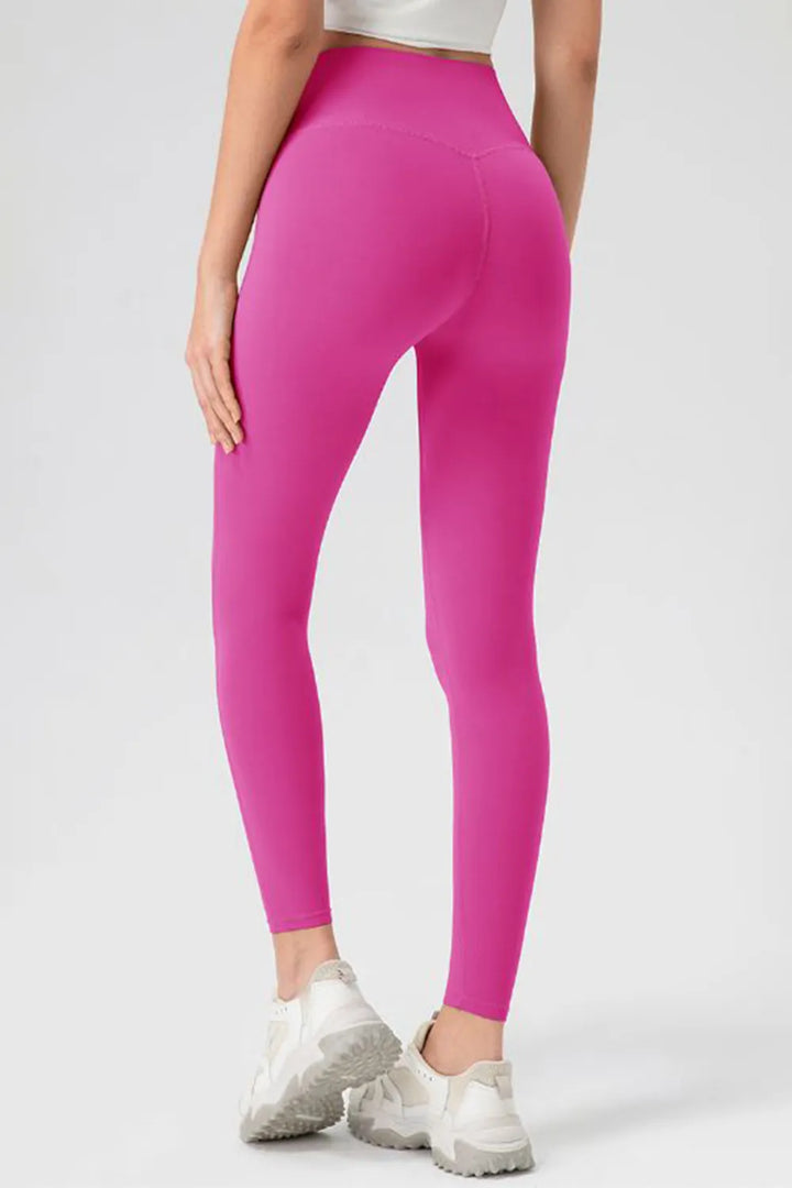 High-waisted skinny active leggings with wide waistband