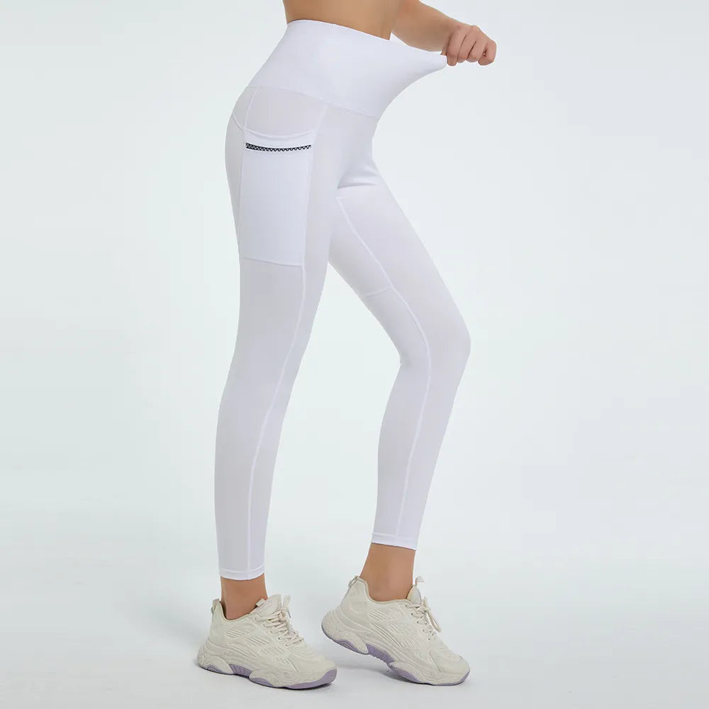 High-waist active leggings with side phone pockets