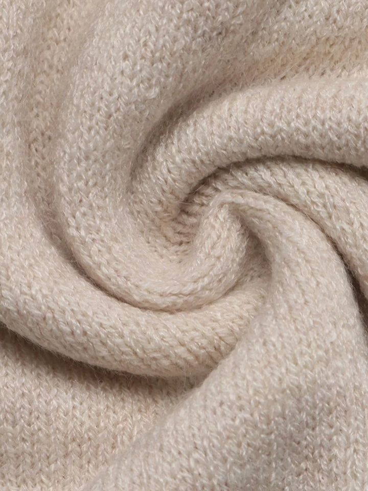 Knot button dropped shoulder knit cardigan