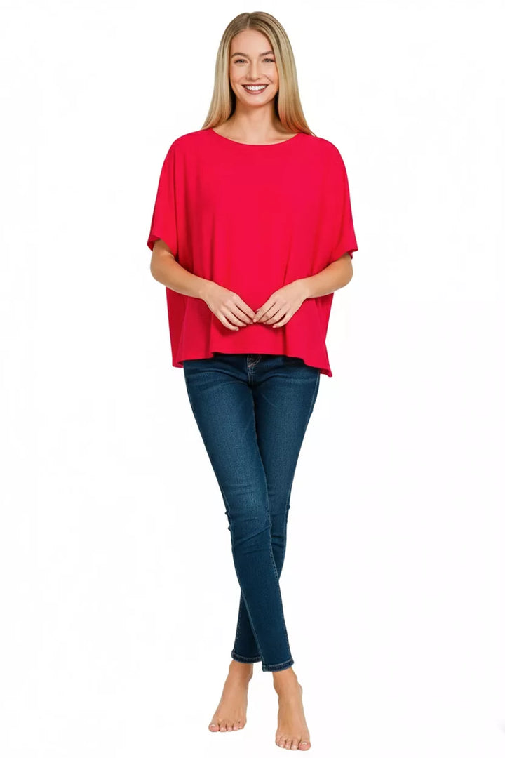 Boxy drop-shoulder crew neck short sleeve tee