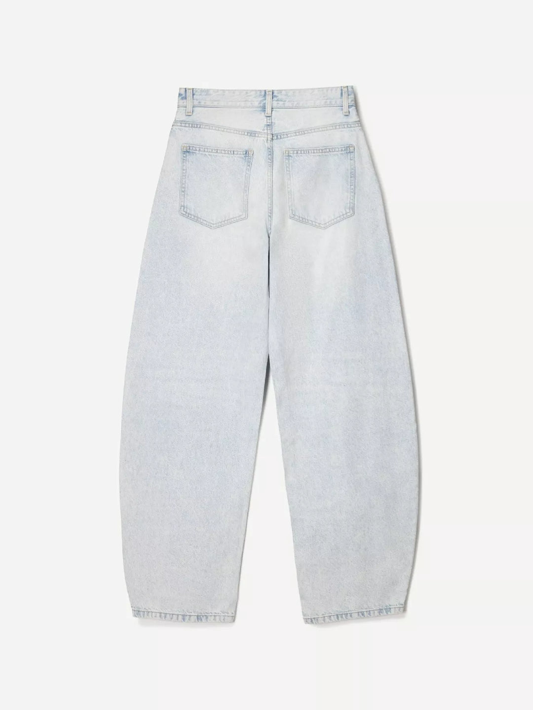Mid-rise wide-leg washed denim jeans with five-pocket styling