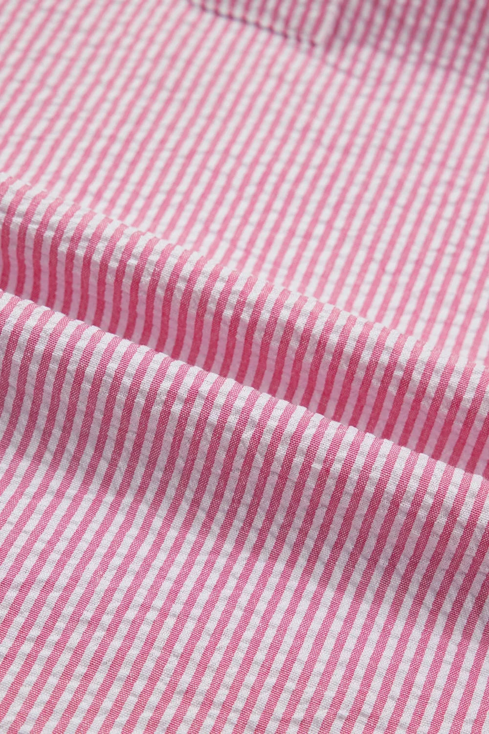 Striped split V-neck blouse with flutter bubble sleeves