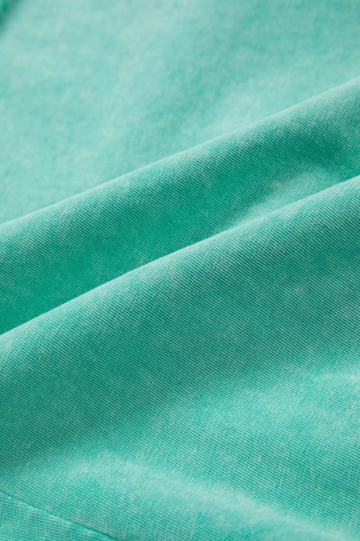 Mineral wash drawstring shorts with raw-cut hems