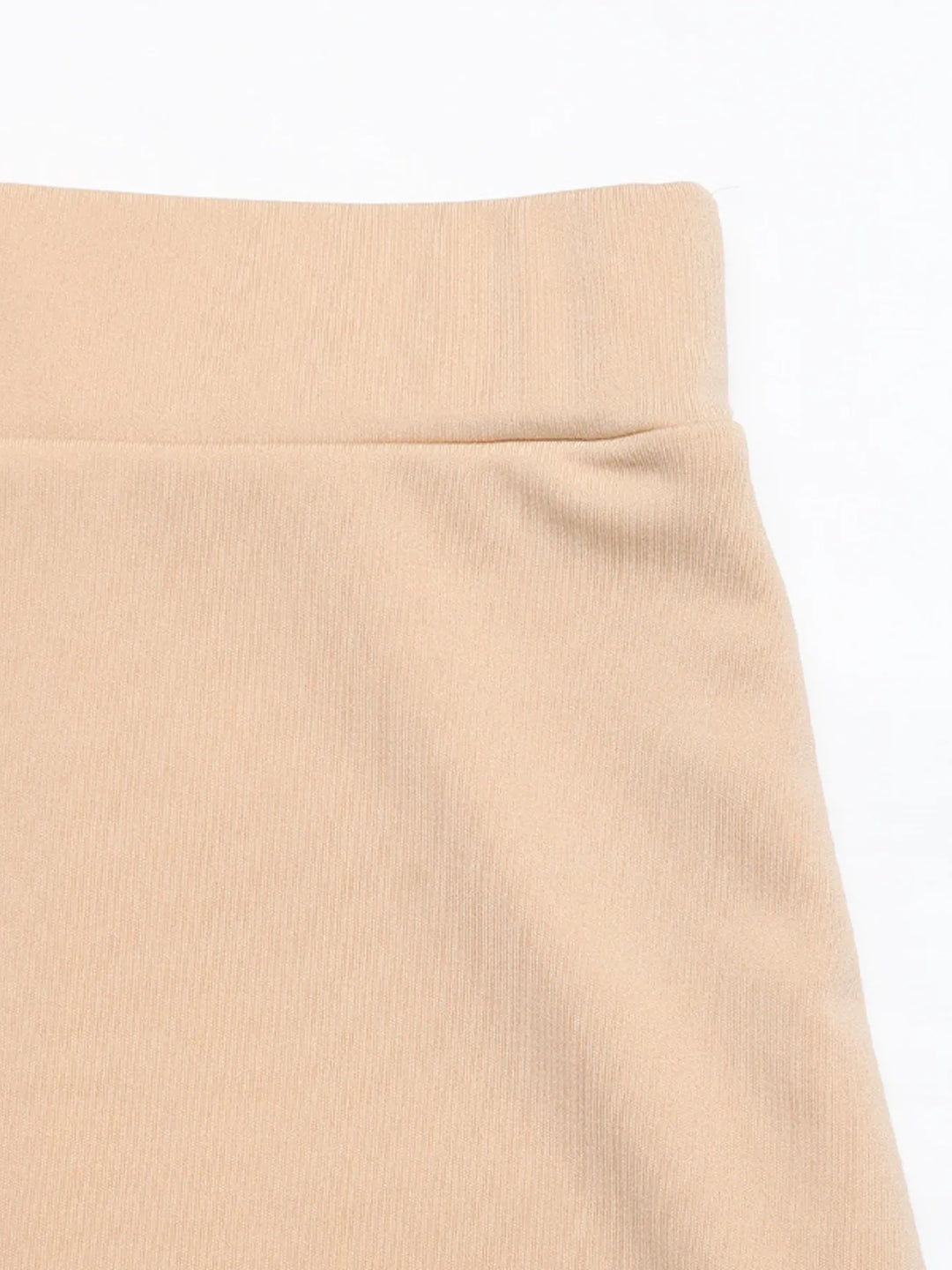 Layered A-line midi skirt with contrast ruffle hem