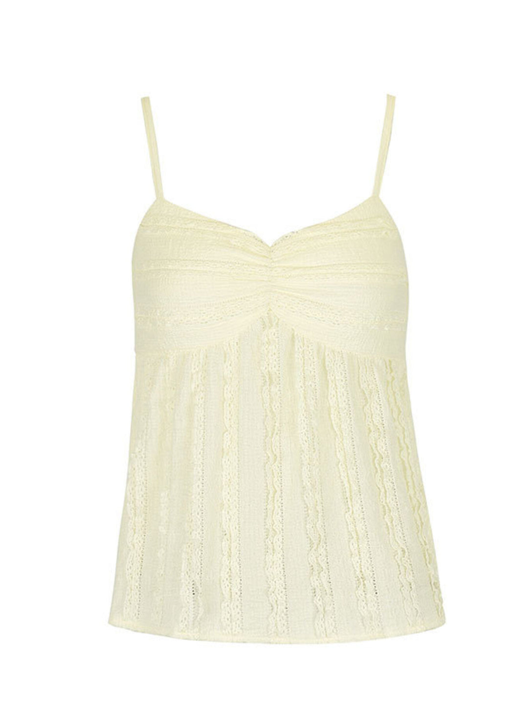 Textured ruched sweetheart neck babydoll cami