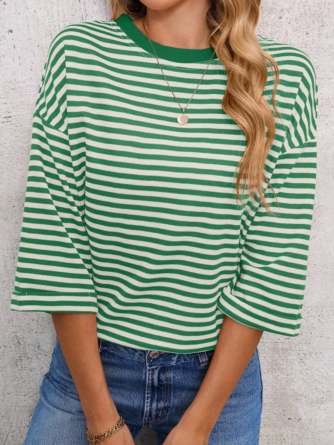 Striped oversized tee with back bow tie and keyhole cutout