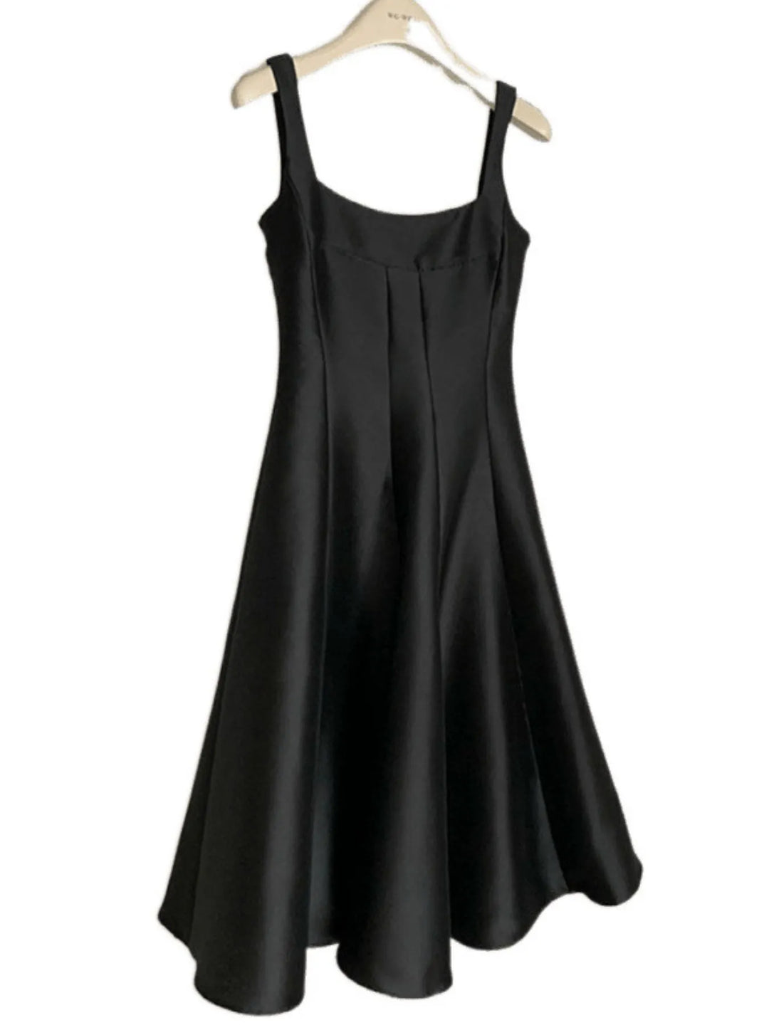 Square neck A-line sleeveless midi dress