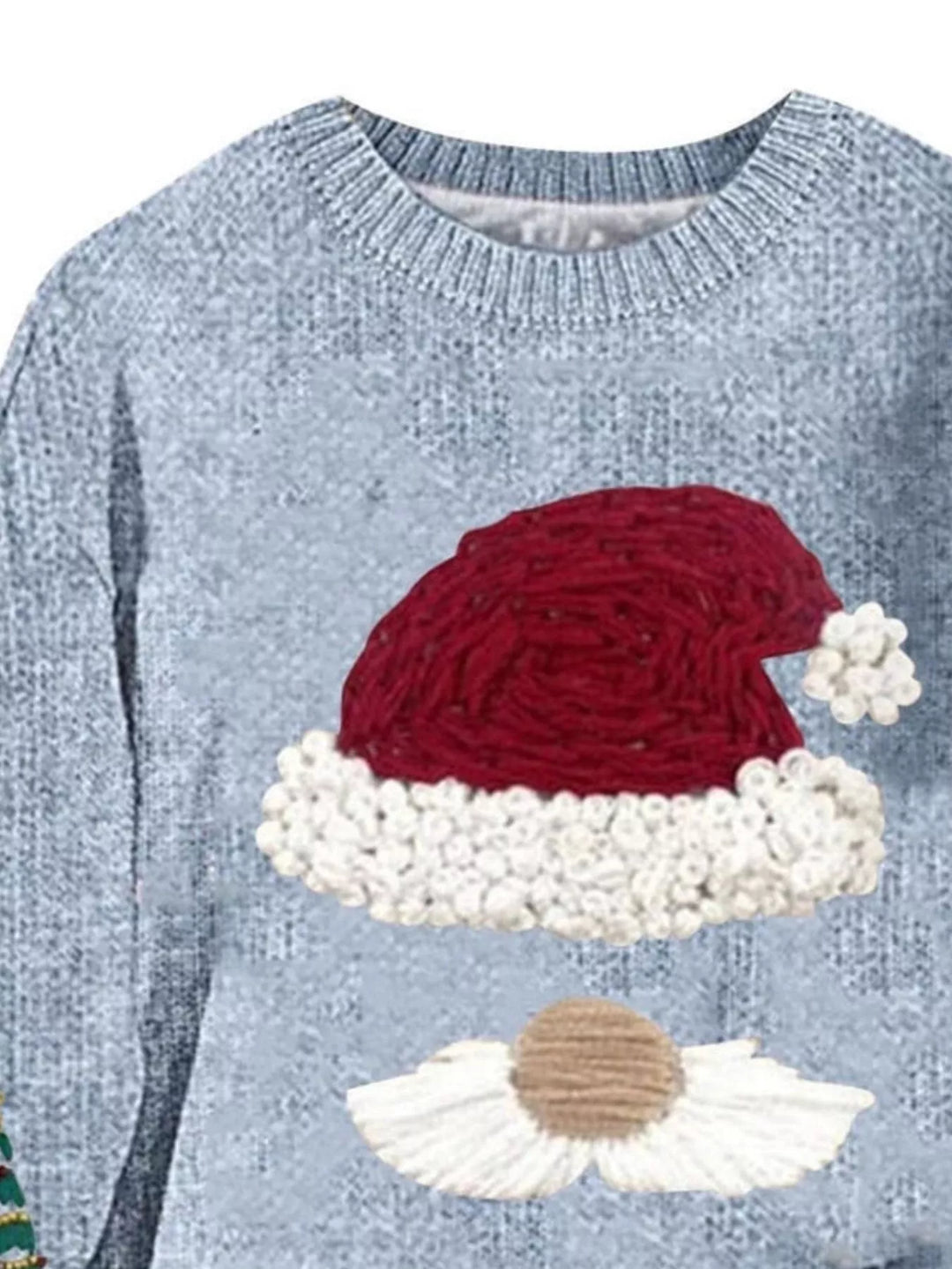 Santa graphic dropped shoulder crew neck sweater