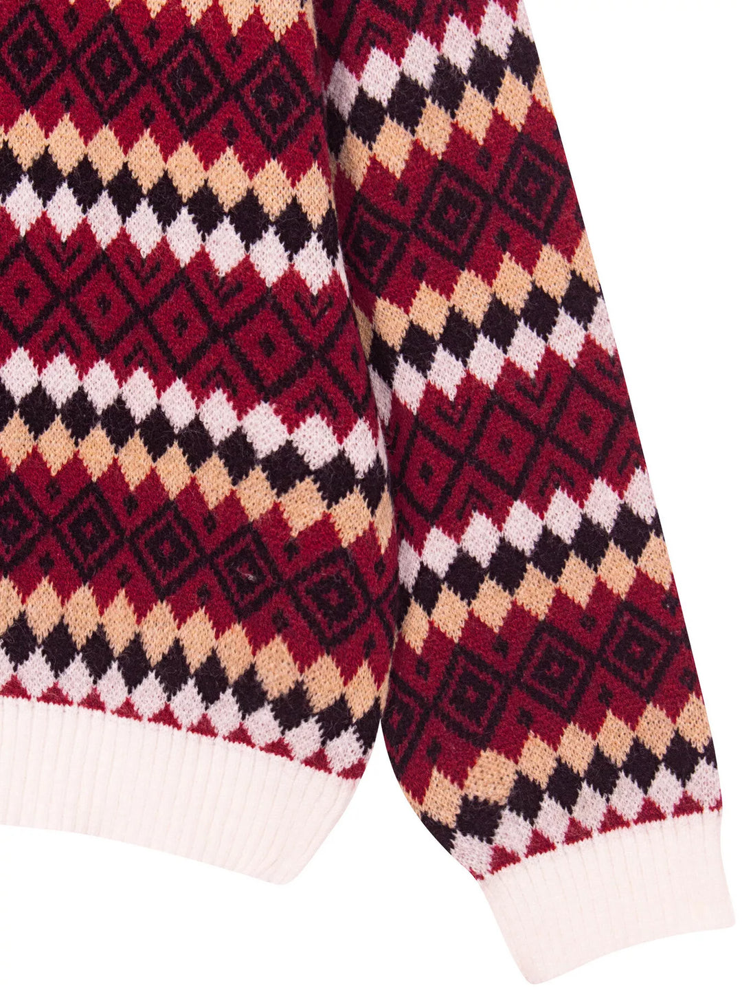 Geometric Fair Isle knit crew neck sweater