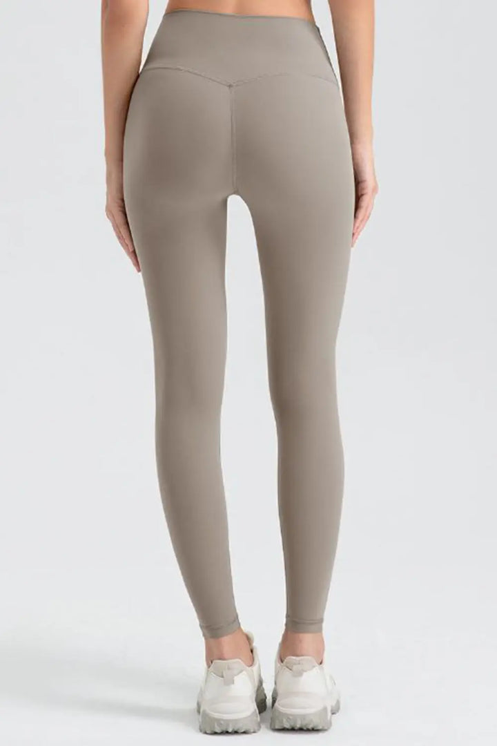 Wide waistband high-rise stretch sport leggings