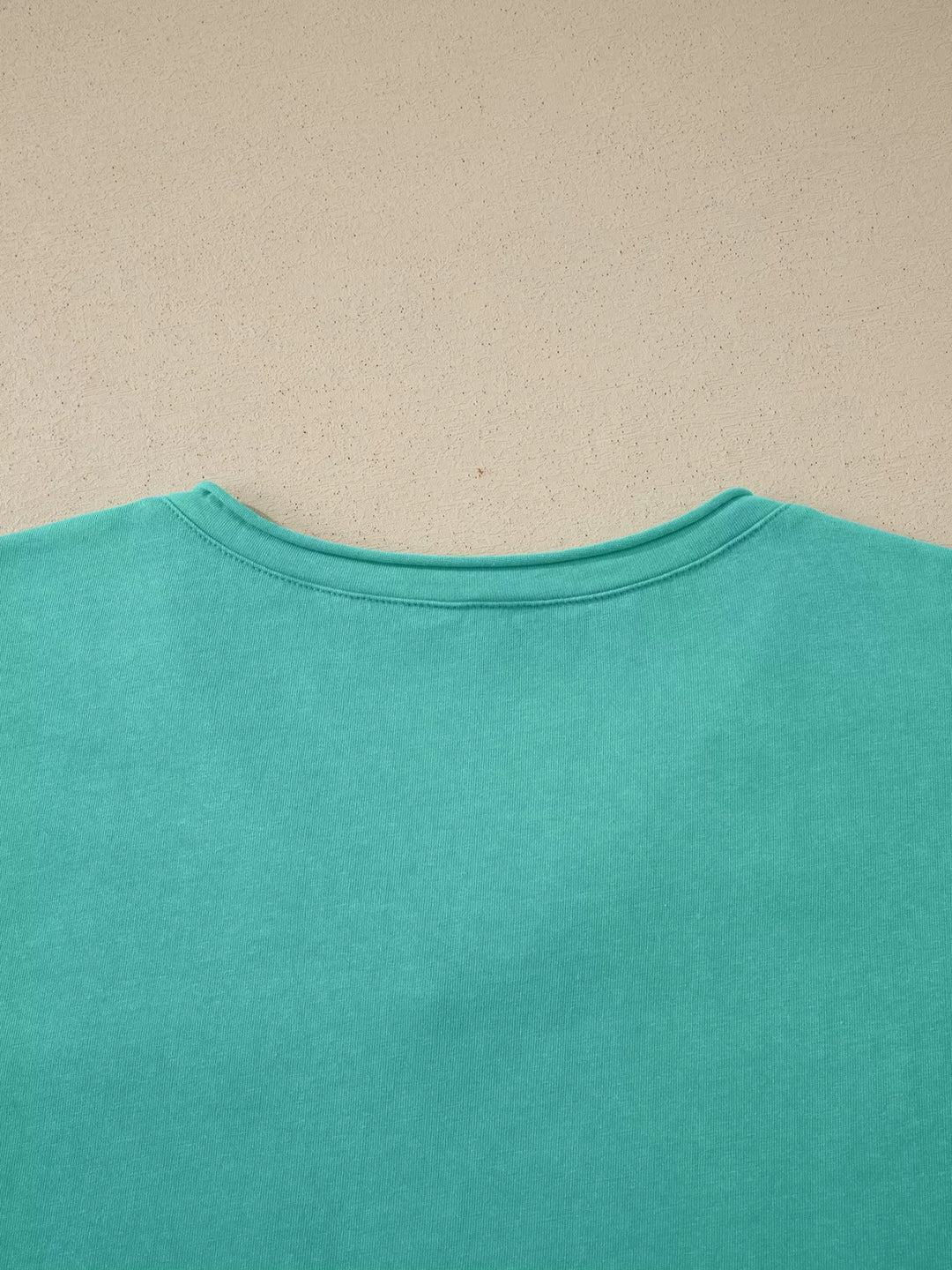 Mineral wash V-neck cotton tee with chest pocket