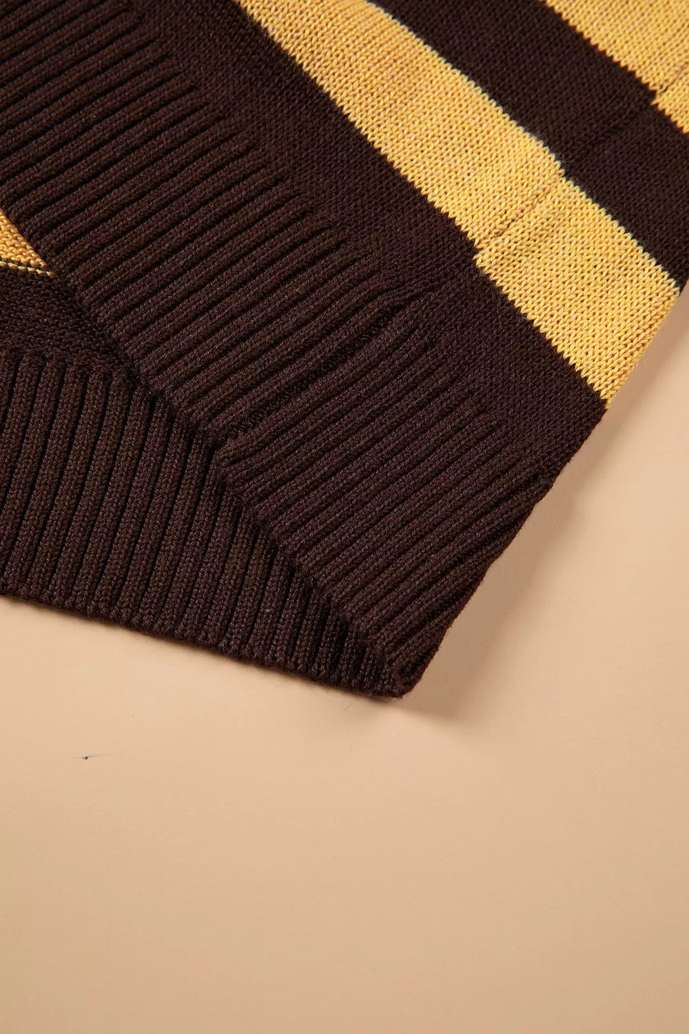 Striped drop shoulder pullover sweater with chest pocket